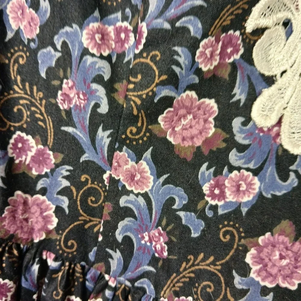 Gunne Sax Jessica McClintock Girls Dress Vintage Size 10 Lace Detail Tie Back - Picture 11 of 11